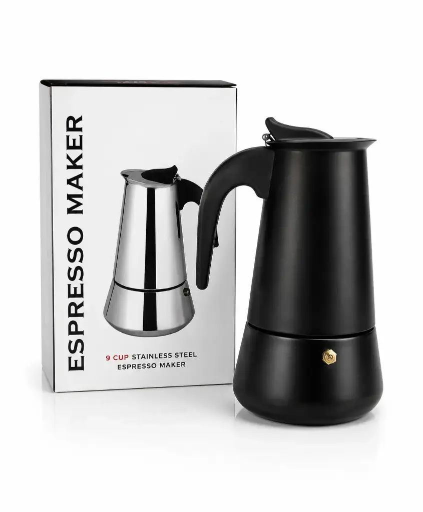 CAFETERA ACERO NEGRA